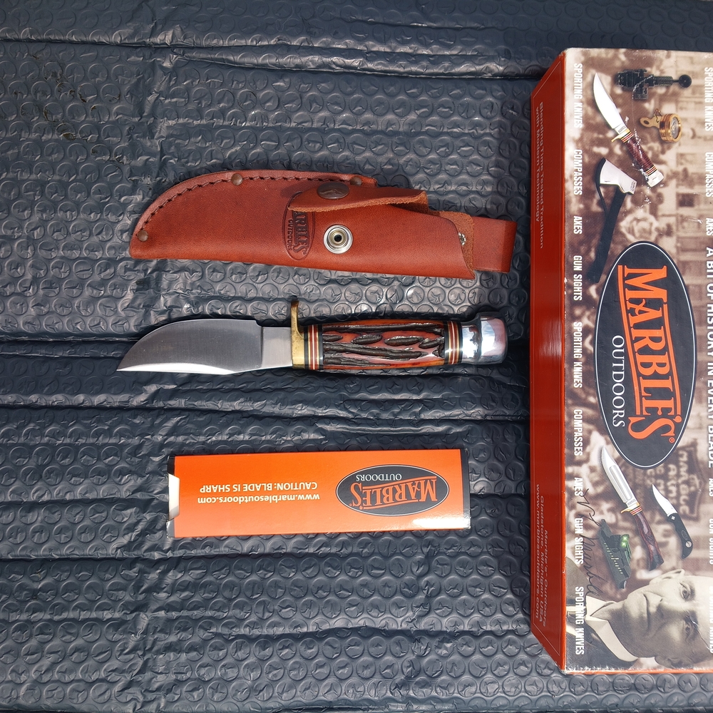 MARBLE Outdoors Knife with Black and Brown Handle